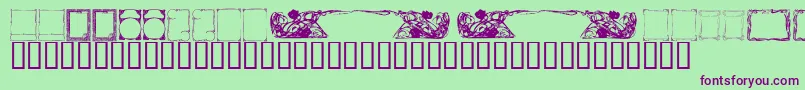 KrDecoFrames Font – Purple Fonts on Green Background
