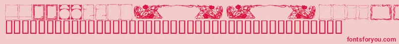 KrDecoFrames Font – Red Fonts on Pink Background