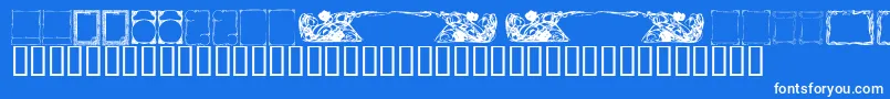 フォントKrDecoFrames – 青い背景に白い文字