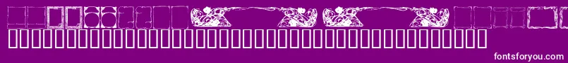 Шрифт KrDecoFrames – белые шрифты на фиолетовом фоне