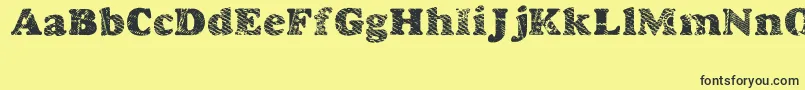 Goodjean-Schriftart – Schwarze Schriften auf gelbem Hintergrund