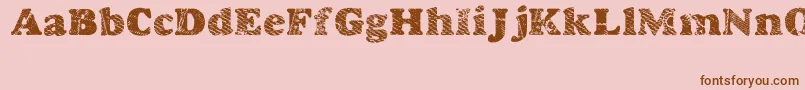 Goodjean-fontti – ruskeat fontit vaaleanpunaisella taustalla