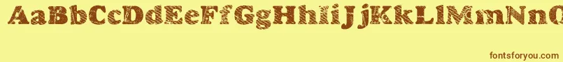Goodjean-fontti – ruskeat fontit keltaisella taustalla