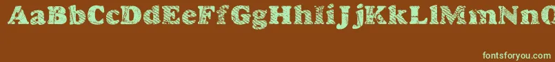 Шрифт Goodjean – зелёные шрифты на коричневом фоне