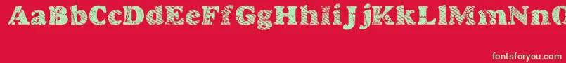 Goodjean Font – Green Fonts on Red Background