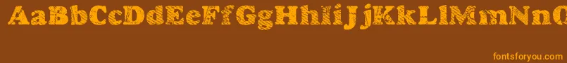 Goodjean Font – Orange Fonts on Brown Background