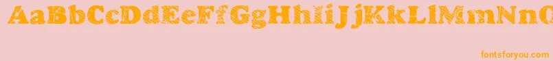 フォントGoodjean – オレンジの文字がピンクの背景にあります。