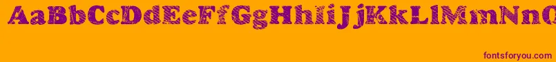 Goodjean-Schriftart – Violette Schriften auf orangefarbenem Hintergrund