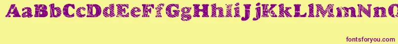 Goodjean Font – Purple Fonts on Yellow Background
