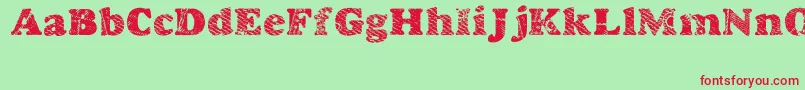 Goodjean Font – Red Fonts on Green Background