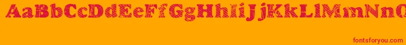 フォントGoodjean – オレンジの背景に赤い文字