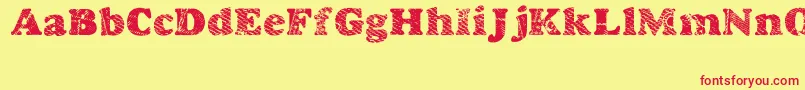Goodjean Font – Red Fonts on Yellow Background