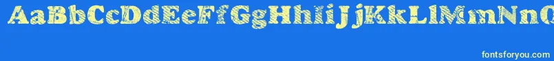 Goodjean Font – Yellow Fonts on Blue Background