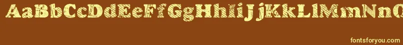 Goodjean Font – Yellow Fonts on Brown Background