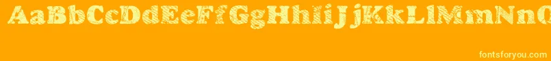 フォントGoodjean – オレンジの背景に黄色の文字