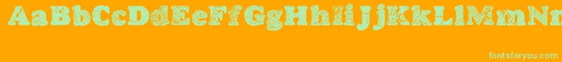 GoodjeanShad-Schriftart – Grüne Schriften auf orangefarbenem Hintergrund