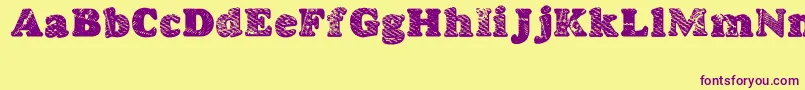 GoodjeanShad-Schriftart – Violette Schriften auf gelbem Hintergrund