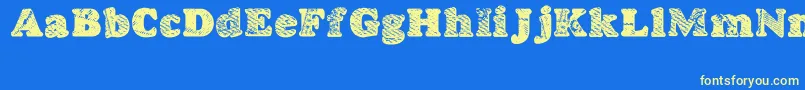 GoodjeanShad Font – Yellow Fonts on Blue Background