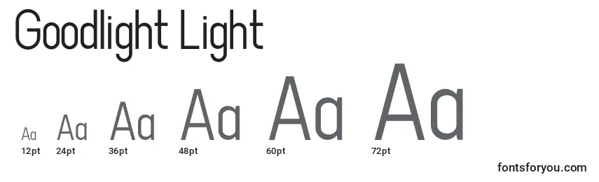 Размеры шрифта Goodlight Light