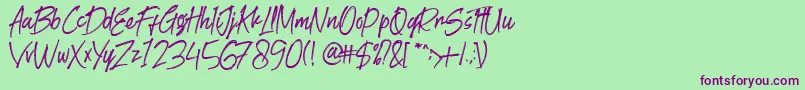Goodlightsdemo Font – Purple Fonts on Green Background