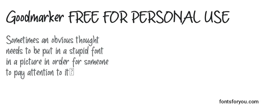 Goodmarker FREE FOR PERSONAL USE Font