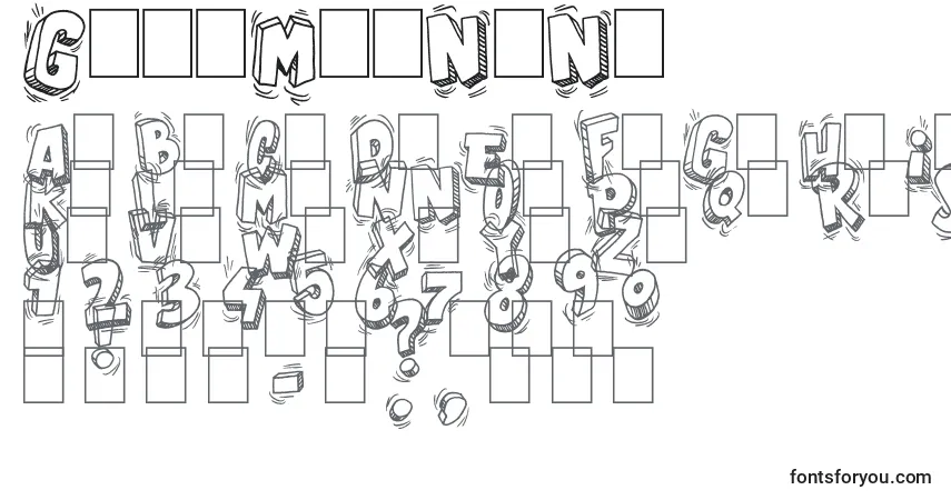Schriftart GoodMorning (128236) – Alphabet, Zahlen, spezielle Symbole