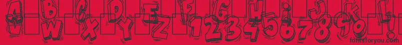 フォントGoodMorning – 赤い背景に黒い文字