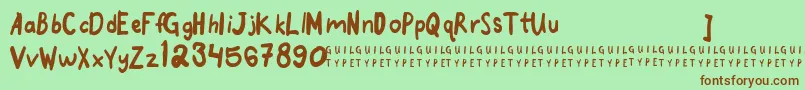 goodmorningpurple 1 2 free Font – Brown Fonts on Green Background