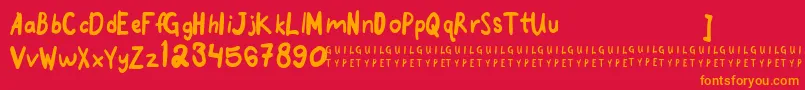 Fonte goodmorningpurple 1 2 free – fontes laranjas em um fundo vermelho