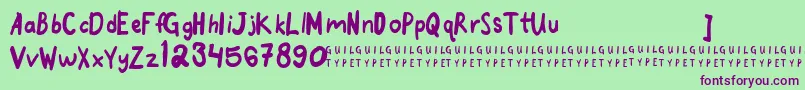 goodmorningpurple 1 2 free Font – Purple Fonts on Green Background
