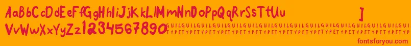 goodmorningpurple 1 2 free Font – Red Fonts on Orange Background
