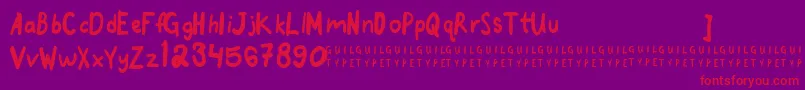 フォントgoodmorningpurple 1 2 free – 紫の背景に赤い文字