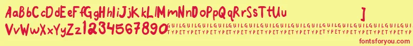 goodmorningpurple 1 2 free Font – Red Fonts on Yellow Background