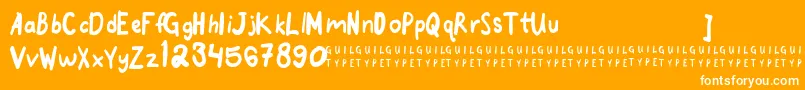goodmorningpurple 1 2 free-Schriftart – Weiße Schriften auf orangefarbenem Hintergrund