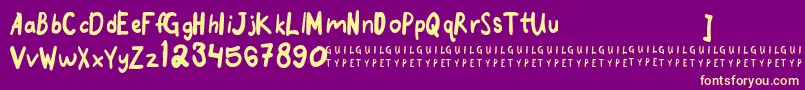 Fonte goodmorningpurple 1 2 free – fontes amarelas em um fundo roxo