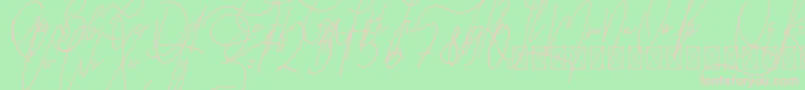 フォントGoodWish Italic PersonalUse – 緑の背景にピンクのフォント