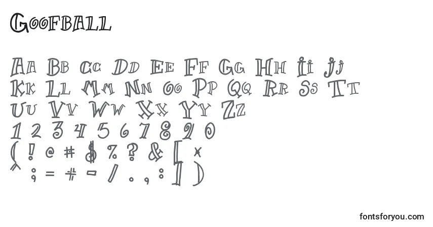 Schriftart Goofball (128240) – Alphabet, Zahlen, spezielle Symbole
