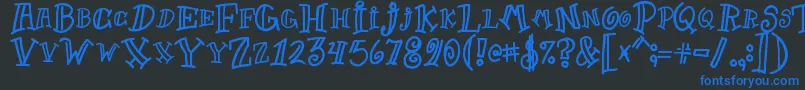 Goofball Font – Blue Fonts on Black Background