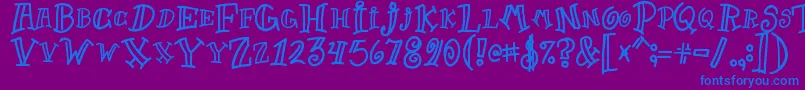 Goofball Font – Blue Fonts on Purple Background