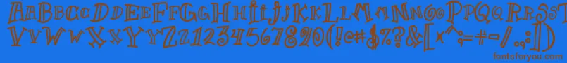 Goofball Font – Brown Fonts on Blue Background