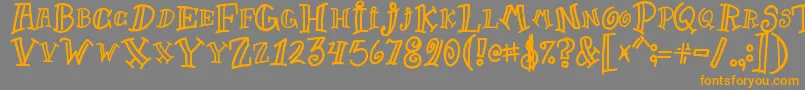 Goofball-Schriftart – Orangefarbene Schriften auf grauem Hintergrund