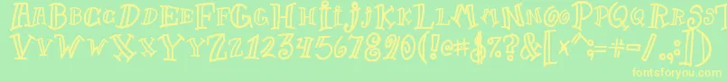 Goofball Font – Yellow Fonts on Green Background