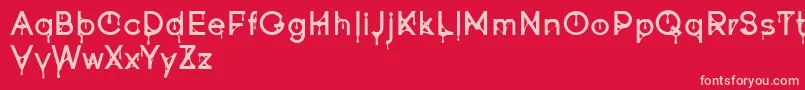 Goofont demo-fontti – vaaleanpunaiset fontit punaisella taustalla