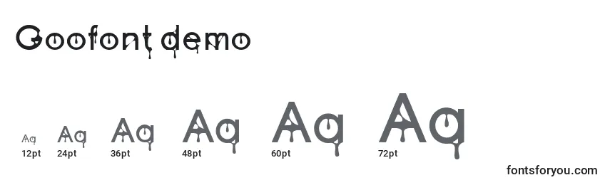 Goofont demo Font Sizes