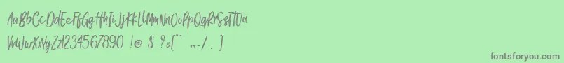 Gook Kitt   Personal Use Font – Gray Fonts on Green Background