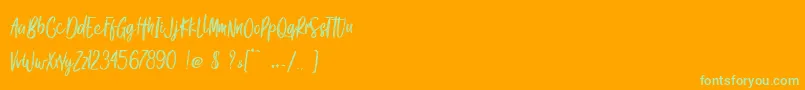 Gook Kitt   Personal Use-Schriftart – Grüne Schriften auf orangefarbenem Hintergrund