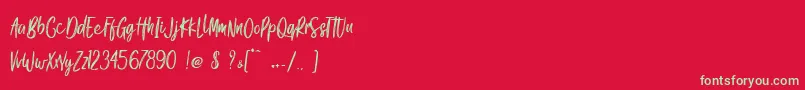 Gook Kitt   Personal Use Font – Green Fonts on Red Background