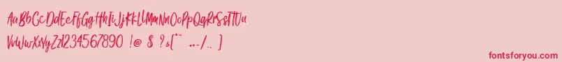 Gook Kitt   Personal Use Font – Red Fonts on Pink Background