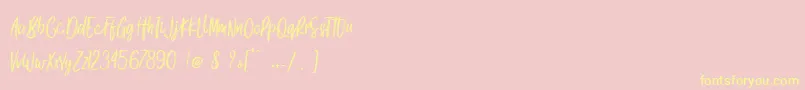 Gook Kitt   Personal Use-Schriftart – Gelbe Schriften auf rosa Hintergrund