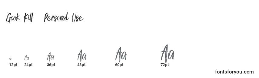 Gook Kitt   Personal Use Font Sizes